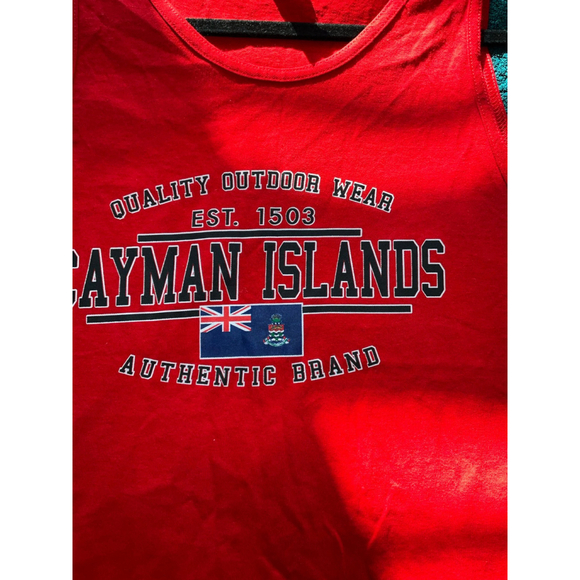 VINTAGE Cayman Islands Red Tank Top Adult Large - Picture 6 of 9